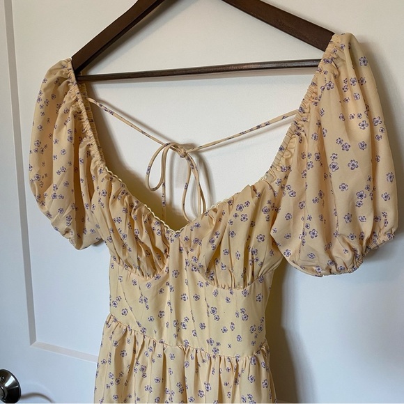 Princess Polly yellow floral dress size 4 - Picture 2 of 4